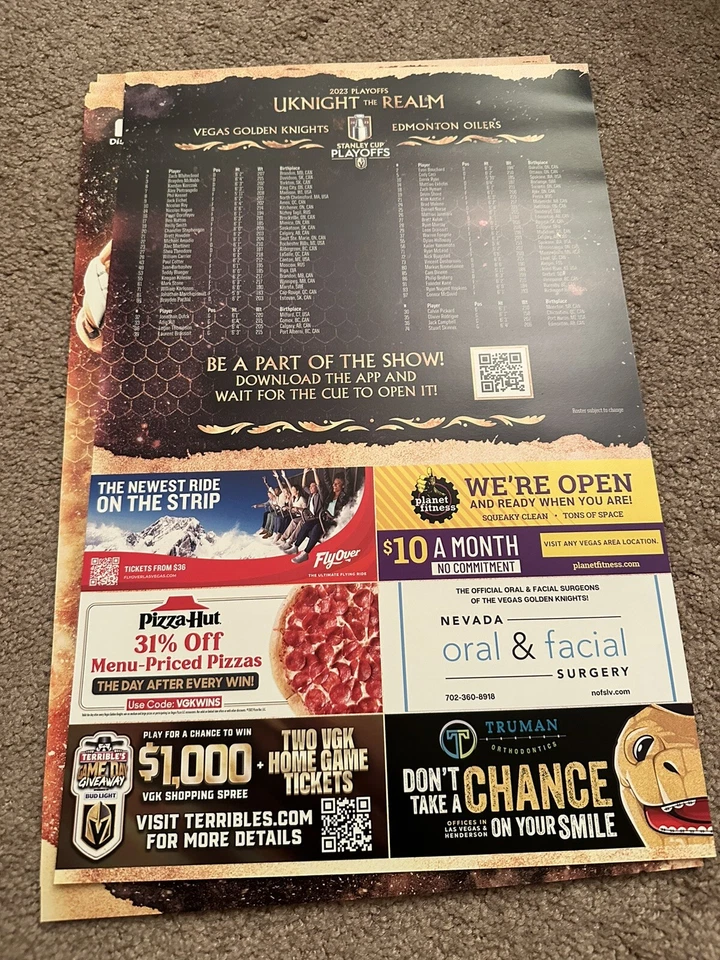 Pósters Vegas Golden Knights vs Edmonton 2023 playoffs ronda 2 juegos 1, 2 y 5 Foto 3 de 4