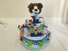 Boy  s 2 Tier Puppy Diaper Cake