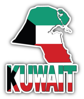 Kuwait Map Flag Slogan Car Bumper Sticker Decal