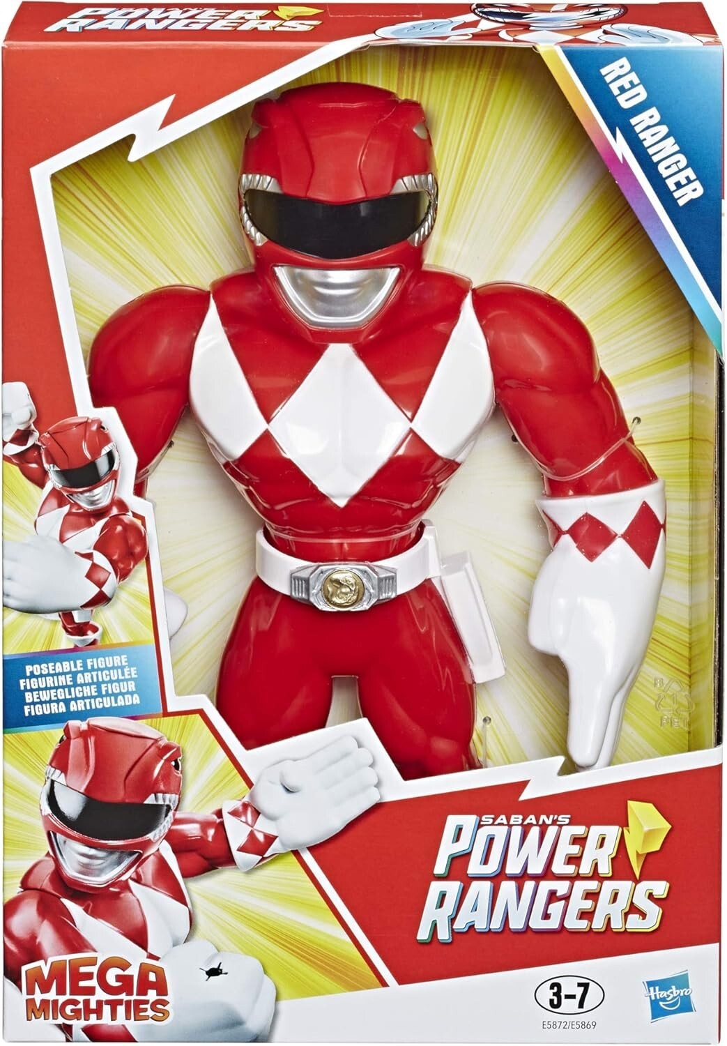 Power Ranger Mega Mighties Red Ranger Personaggio 25 cm Articolato Hasbro