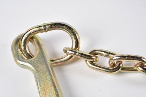Long Shank J Hook Tow Chain 5/16" x 10' w RTJ Cluster & Grab Hook 4700 lbs WLL - Picture 4 of 6