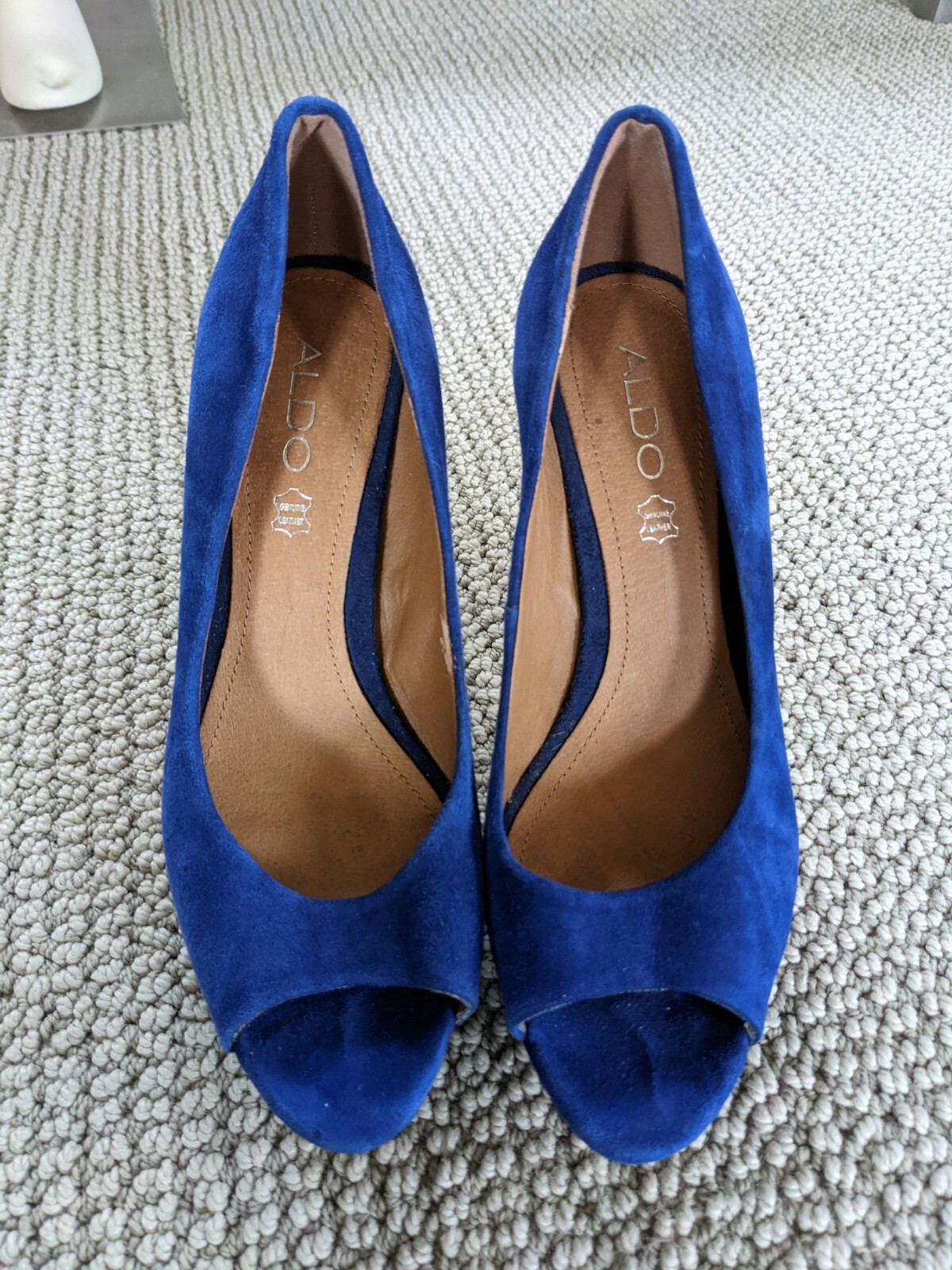 aldo blue suede heels