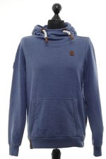 Naketano Herren Hoodie Pullover Welleprinz M blau Kapuze Sweat + Baumwolle
