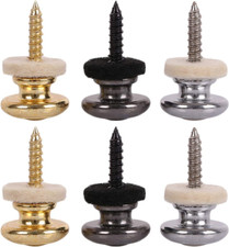 6 Pieces Mushrooms Head Guitar Strap Buttons Strap Locks Chrome Black Gold Silv