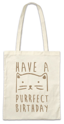 Have A Purrfect Birthday Stofftasche Einkaufstasche Cats Katze Katzen Geburtstag