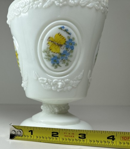 Vintage Fenton White Milk Butterflies & Flowers Candy Dish, HTF, 1960-70! A+Cond - Picture 18 of 21