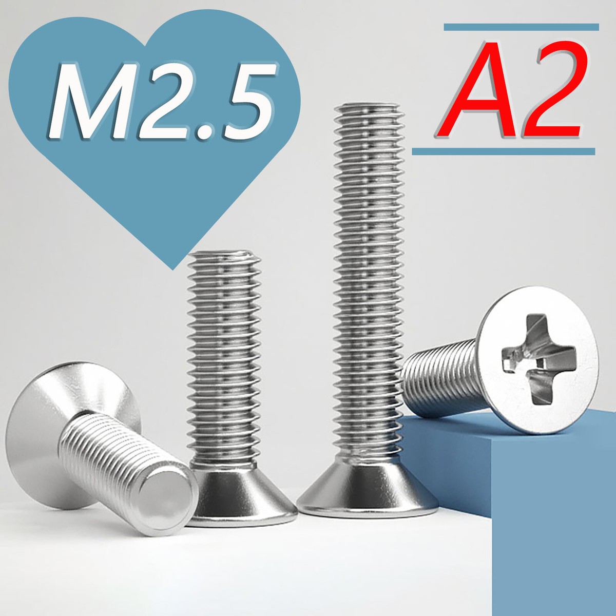 M2 Phillips Csk Machine Screws DIN 965 H In A2 Stainless Steel - Foto 7