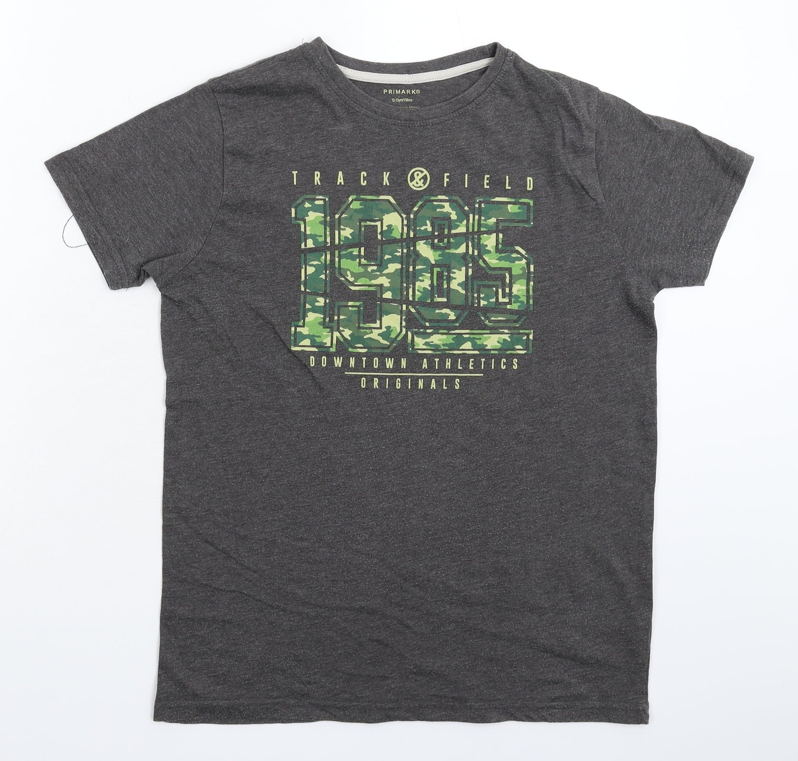 Primark Boys Grey Cotton blend T-Shirt Size 12-13 Years