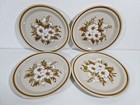 Mountain Wood Collection Dinner Plates x4 Stoneware Dried Flowers Japanese