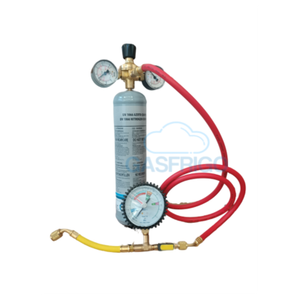 Kit Azoto Professionale - Bombola 2,2 Litri + Riduttore 10 BAR + Manometro + Tubo Frusta Per HVAC/R