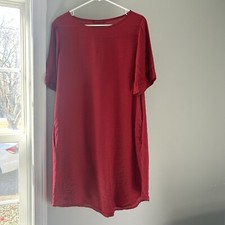 Cut Loose Lagenlook Dress Red Women's Short Sleeve Size Small