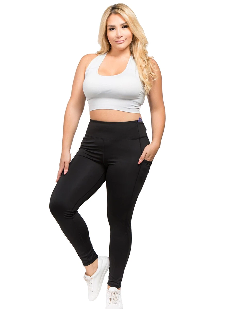Plus size activewear top pants with pockets