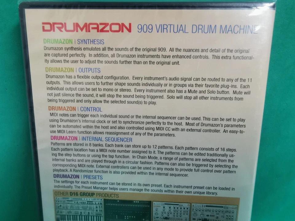 Drumazon TR909 Emulation Software by D16 Group 909 Virtual Drum Machine SEALED! - Image 4 of 4