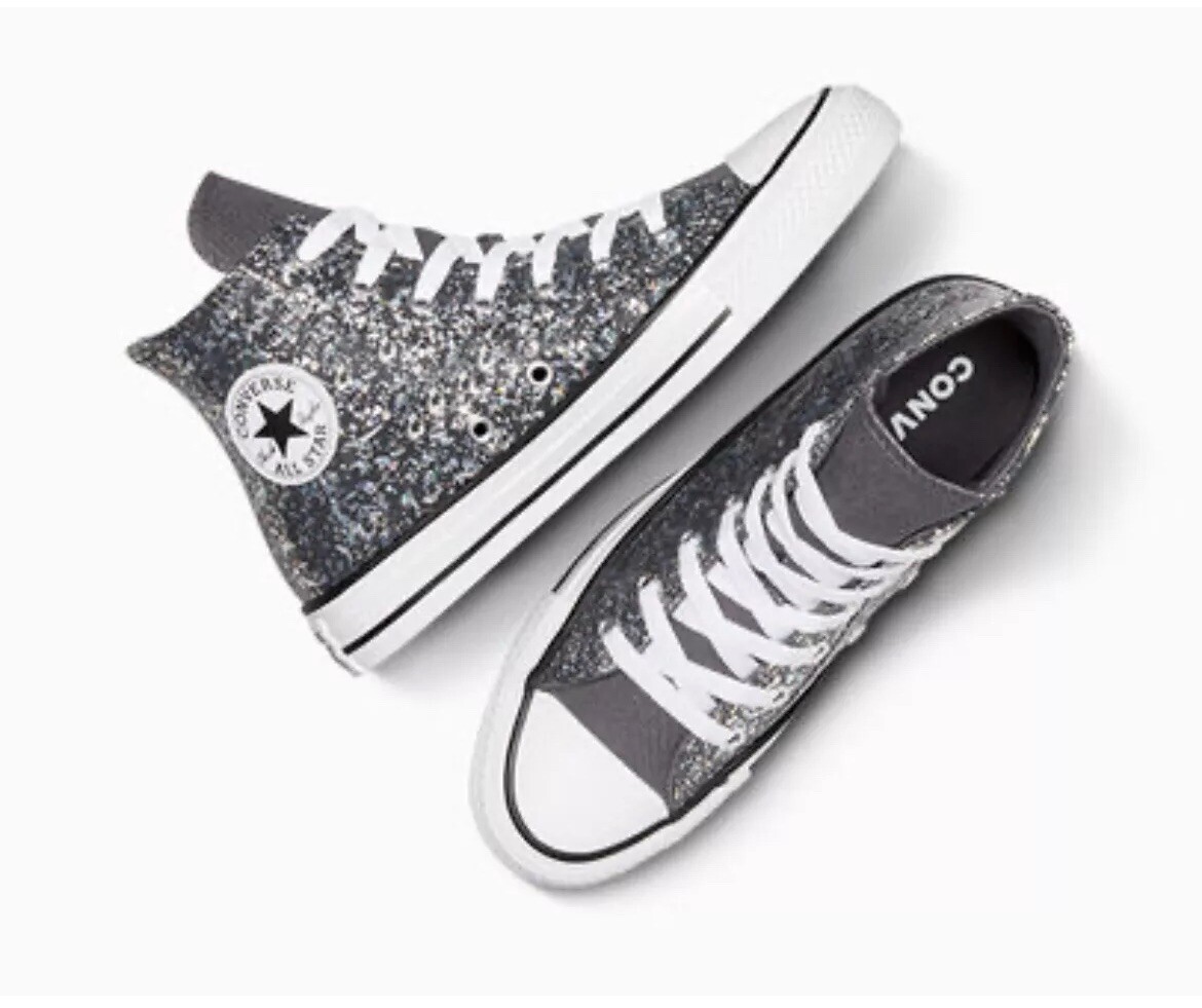 Sequin Converse Kids Shiny Converse Trainers Converse Toddler Girls Chuck  Taylor All Star Glitter Easy-On - Main Image