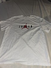 NIKE AIR JORDAN T SHIRT XL WHITE RED AOP BACK PRINT MENS