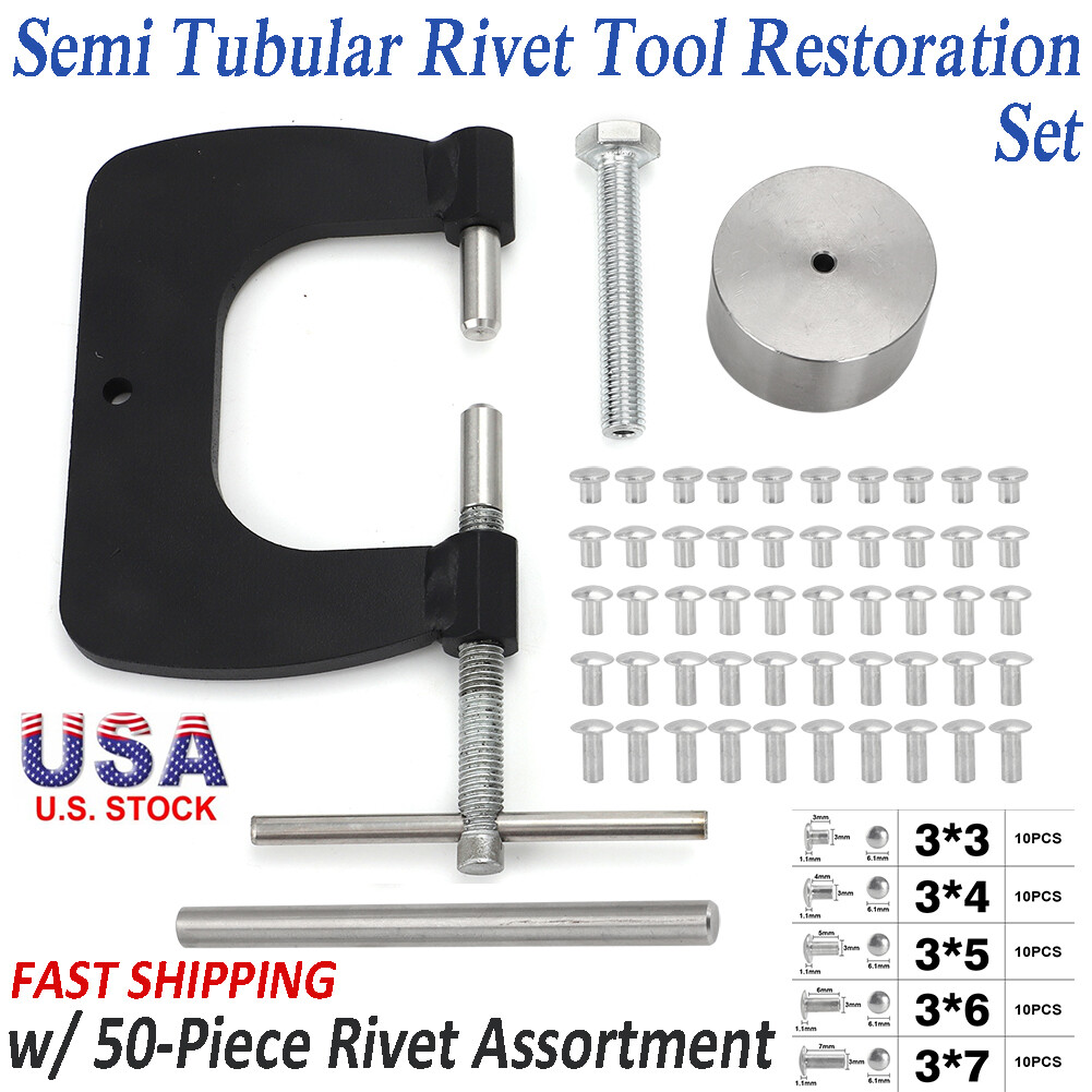 Semi Tubular Rivet Tool Restoration Set w/ 50PCS Rivets For Vent Coleman Stoves