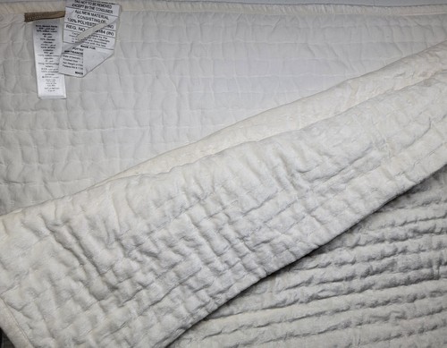 Pottery Barn Teen Velvet Pick-Stitch Quilt Full/Queen Ivory OB NWOT READ - Picture 3 of 9