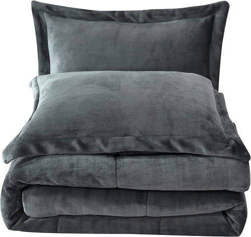 Chezmoi Collection 3-Piece Ultra-Soft Plush Micromink Sherpa Comforter Set - Picture 2 of 26