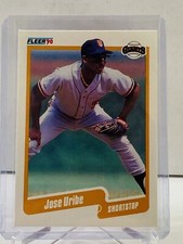 1990 Jose Uribe Fleer *RARE* Error Card- Pristine Condition JL62722P1499