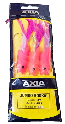 TRONIX Axia Jumbo Hokkai Rig PINK 6/0 - Dorsch Pollock Bass - T005JHP