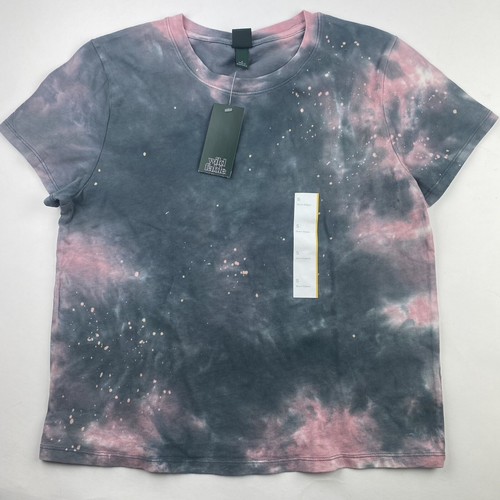 Wild Fable Shirt Small NWT Pink and Gray Space Tie Dye Short Sleeve
