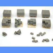 CINDER BLOCKS ON PALLETS AND STACKED  RESIN 1/87 HO Scale