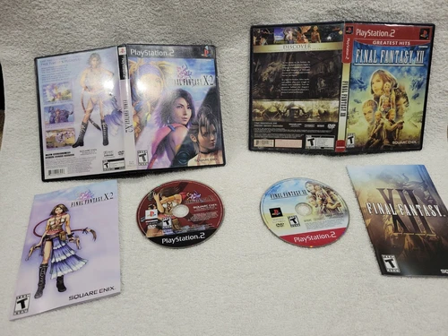 Final Fantasy X-2 + XII 12 Sony PlayStation 2 PS2 Lot Complete CIB
