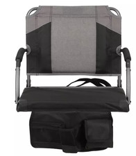 Member's Mark Hard Arm Stadium Bleacher Seat Black Grey Padded Cup Holder