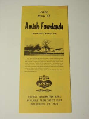 Vintage Map of Amish Farmlands Lancaster County Pennsylvania