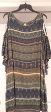 Luxology  Women Dress  Multicolor  Boho Summer 0pen Shoulders Plus Size 20
