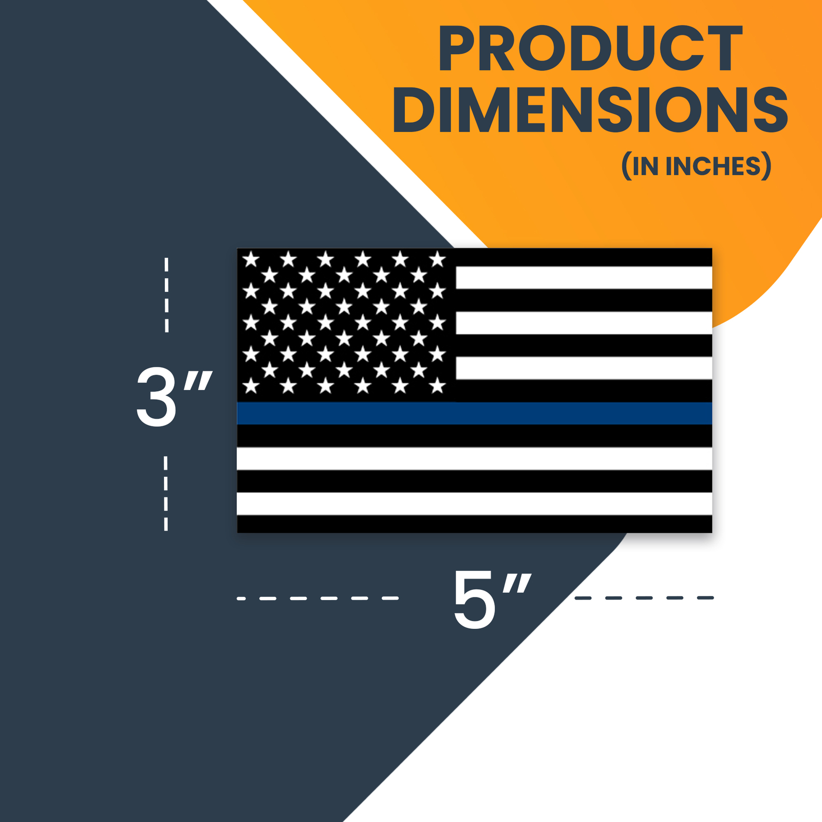 Thin Blue Line & Reversed American Flag Magnet Decals (3x5 In) - 2 Pack, Patriotic