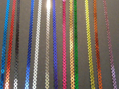 1m  Hotfix Paillettenband 3mm  zum Aufbügeln Farbwahl - Bild 1 von 18