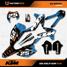 Blue & Orange 6 Nights Graphics Kit fits KTM 13-16 EXC EXC/F XCW 125 250 300 450