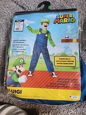 Super Mario Bros Luigi Child Costume Large 10-12