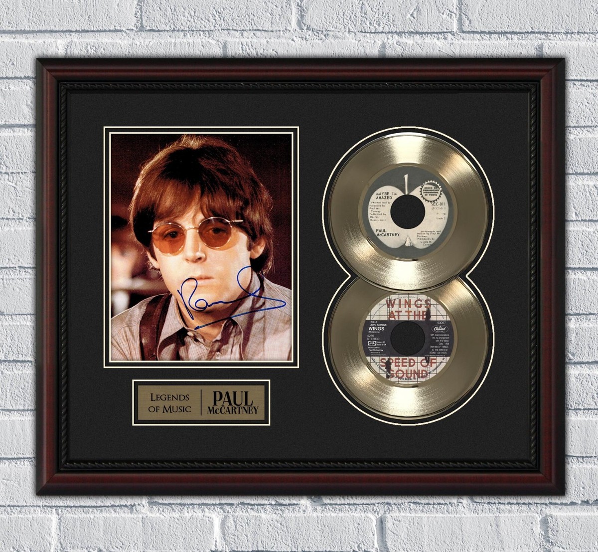 Paul McCartney Framed Gold or Platinum 45 Record w/ Reproduction