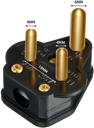 5 Amp Round Pin Plugs Mains Plug 3 Pin Lighting for Stage Lighting Lamp x 3 - Picture 1 of 5