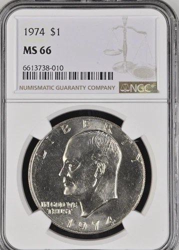 1974 $1  Eisenhower  Dollar NGC MS66  6613738-010