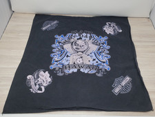 Vintage 2001 Harley Davidson Maui Hawaii Bandana Size 20x20 Live Ride Black Blue
