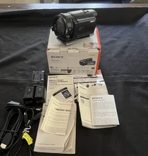 Sony FDR-AX33 4K Handycam Camcorder 20.6MP Black w/ Batteries & Charger Cables