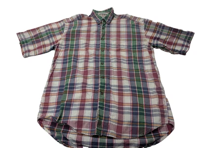 Chemise manches courtes Dockers bleu vert rouge blanc à carreaux taille M #186ms - Photo 1/4
