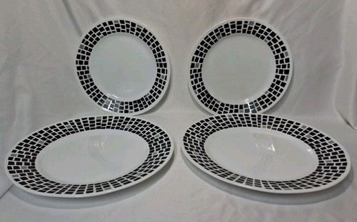 Platos Corelle, Almuerzo y Cena, Preciosos Colores ONYX NEGRO Mosaico Azulejos, - Imagen 1 de 10