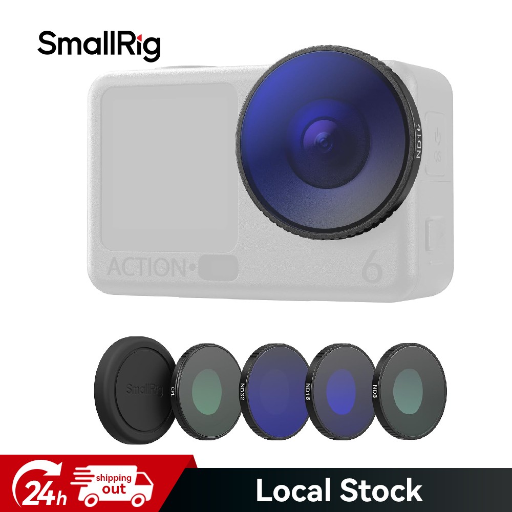 SmallRig Threaded Filter Kit for DJI Osmo Action 6 4 Pack CPL ND8 ND16 ND32