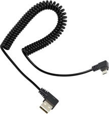 RIIEYOCA Coiled Cable, Left Angle Micro USB to Right A