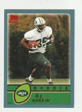 2003 Topps #339 B.J. Askew rookie card, Michigan Wolverines. rookie card picture