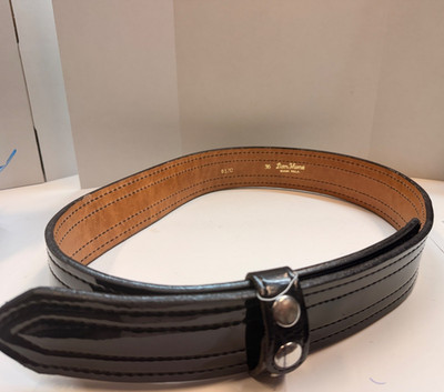 Don Hume B120 Clarino High Gloss Duty Belt Sz-36 Black Leather 4-Row Stitch  (D)