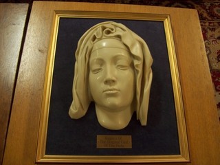 Framed Virgin Mary Relief Bust of the Pieta (Replica of the Original Cast).