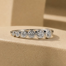 IGI 0.27ct E-F Lab Grown Diamond Wedding Promise Band 14k White Gold