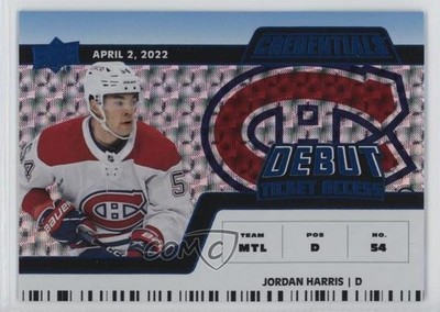 2022-23 Upper Deck Credentials Horizontal Blue 19/99 Jordan Harris Rookie RC 6o3