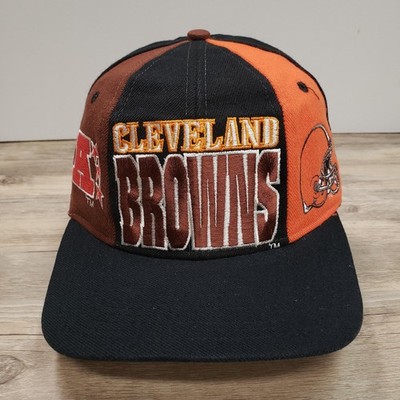 Vintage Cleveland Browns Hat Cap Snap Back NFL Football Orange Brown 90s