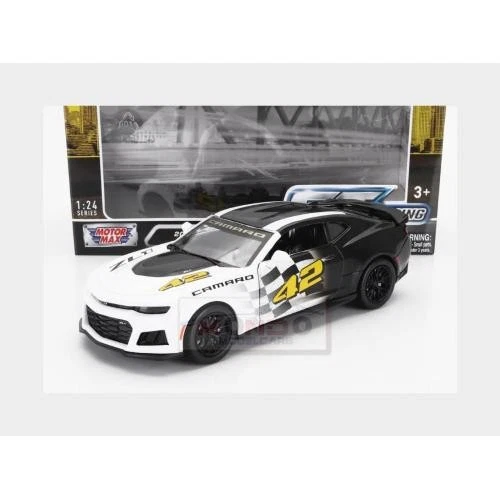 1:24 MOTORMAX Chevrolet Camaro Zl1 #42 Racing 2017 White Black MTM73797 - Immagine 2 di 2